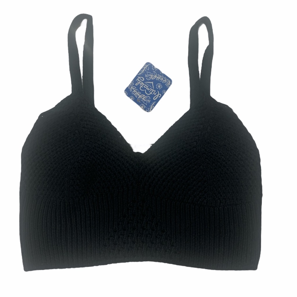 NWT Free People S You Wanna Brami Black crochet - Picture 3 of 8